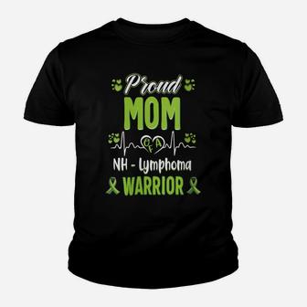 Womens Proud Mom Non Hodgkin Lymphoma Warrior Awareness Ribbon Youth T-shirt | Crazezy UK