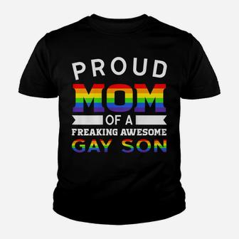 Womens Proud Mom Of A Freaking Awesome Gay Son Homosexual Youth T-shirt | Crazezy CA