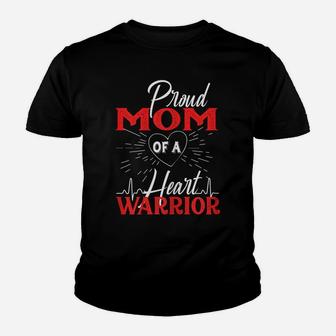 Womens Proud Mom Of A Heart Warrior Chd Awareness Youth T-shirt | Crazezy