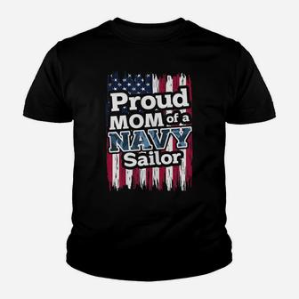 Womens Proud Mom Of A Navy Sailor Youth T-shirt | Crazezy