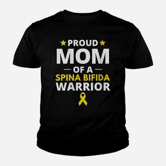 Womens Proud Mom Of A Spina Bifida Warrior Awareness Yellow Ribbon Youth T-shirt | Crazezy CA