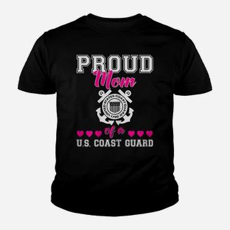 Womens Proud Mom Of A Us Coast Guard Military Family 4Th Of July Youth T-shirt | Crazezy CA