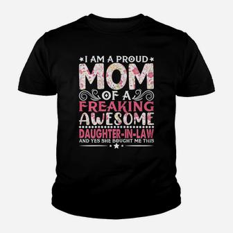 Womens Proud Mom Of Daughter-In-Law Mother's Day Mama Youth T-shirt | Crazezy CA