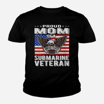 Womens Proud Mom Of Us Submarine Veteran Patriotic Military Mother Youth T-shirt | Crazezy