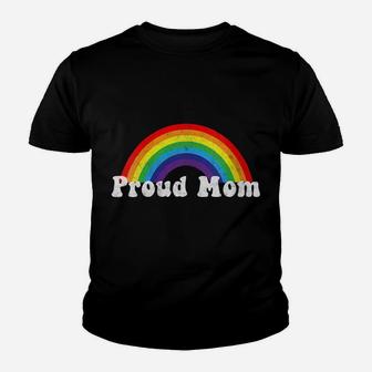 Womens Proud Mom Pride Shirt Gay Lgbt Day Month Parade Rainbow Youth T-shirt | Crazezy