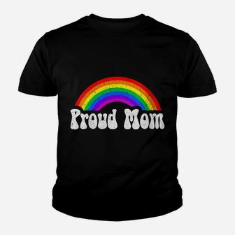 Womens Proud Mom Rainbow Shirt Lgbt Gay Pride Month Youth T-shirt | Crazezy UK