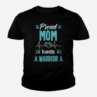 Womens Proud Mom Tourette Syndrome Warrior Awareness Ribbon Youth T-shirt | Crazezy DE