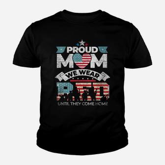 Womens Proud Mom We Wear Red Friday Military Gift Distressed Youth T-shirt | Crazezy CA