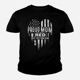Womens Proud Mom We Wear Red Friday Military Youth T-shirt | Crazezy UK
