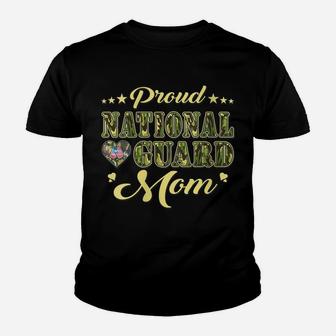 Womens Proud National Guard Mom Dog Tags Heart Military Mother Gift Youth T-shirt | Crazezy CA