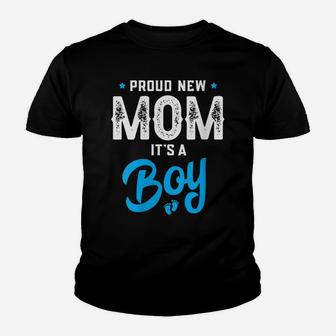 Womens Proud New Mom Its A Boy Promoted To Mommy Gender Reveal Gift Youth T-shirt | Crazezy