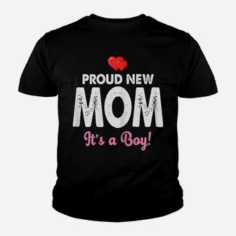 Womens Proud New Mom It's A Boy Shirt Cute Mother's Day Gifts Youth T-shirt | Crazezy CA