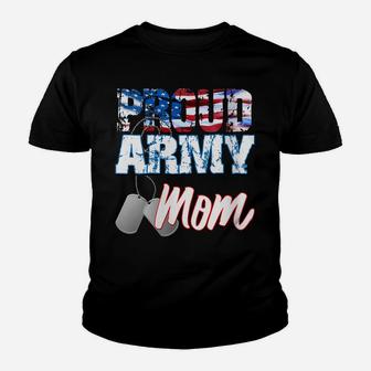 Womens Proud Patriotic Usa Army Mom Usa Flag Military Mothers Day Youth T-shirt | Crazezy UK