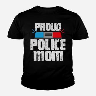 Womens Proud Police Mom Police Officer Mommy Youth T-shirt | Crazezy DE