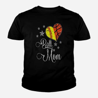 Womens Proud Softball Basketball Mom Ball Mother Day Youth T-shirt | Crazezy CA