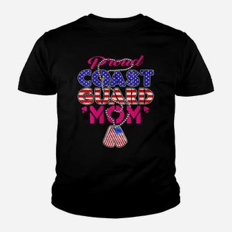 Womens Proud Us Coast Guard Mom Dog Tags Military Mother Gift Youth T-shirt | Crazezy AU