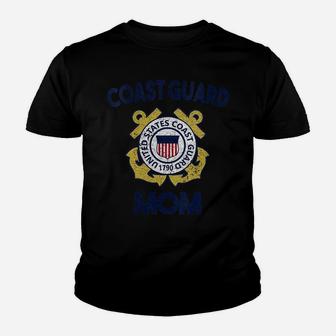 Womens Proud Us Coast Guard Mom Military Pride Youth T-shirt | Crazezy UK