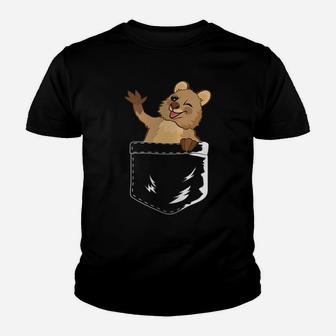 Womens Quokka Baby Pocket Cheeky Happy Australian Animal Lover Youth T-shirt | Crazezy AU