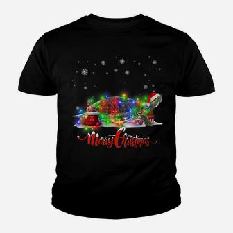 Womens Red-Eared Slider Animal Merry Christmas Animal Lover Youth T-shirt | Crazezy AU