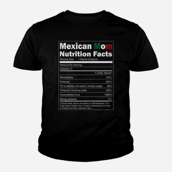 Womens Regalo Para Mama - Nutrition Facts Funny Mexican Mom Shirt Youth T-shirt | Crazezy UK