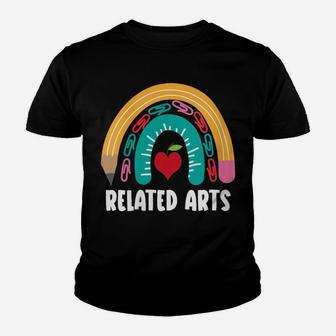 Womens Related Arts, Funny Boho Rainbow For Teachers Youth T-shirt | Crazezy