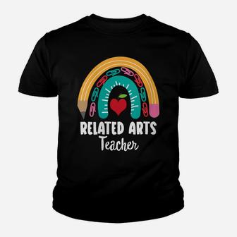 Womens Related Arts Teacher, Funny Boho Rainbow For Teachers Youth T-shirt | Crazezy CA