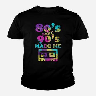 Womens Retro 80S Baby 90S Made Me Vintage Graphic Tee Cassette Youth T-shirt | Crazezy