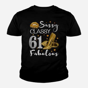 Womens Sassy Classy 61 Fabulous 61 Birthday Party High Heels Youth T-shirt | Crazezy UK