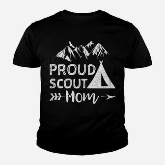 Womens Scouting Mother Camping Gift - Proud Scout Mom Youth T-shirt | Crazezy DE