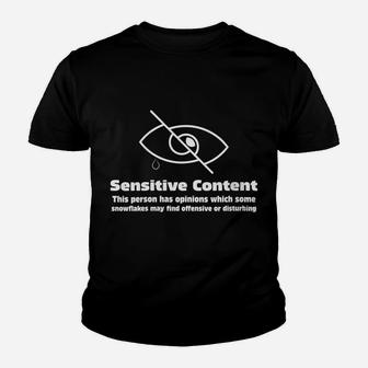 Womens Sensitive Content This Person Has Opinions Sensitive Content Youth T-shirt | Crazezy