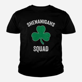 Womens Shenanigans Squad Funny St Patricks Day Matching Group Gift Youth T-shirt | Crazezy