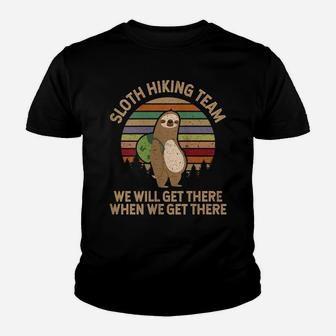 Womens Sloth Hiking Team Youth T-shirt | Crazezy