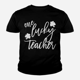 Womens St Patricks Day Gift For Kindergarten Prek One Lucky Teacher Youth T-shirt | Crazezy