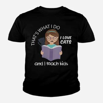 Womens Teacher And Cat Lovers Gift Youth T-shirt | Crazezy DE