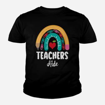 Womens Teachers Aide, Funny Boho Rainbow For Teachers Youth T-shirt | Crazezy UK