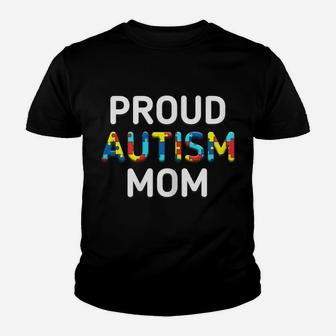 Womens Unique Proud Autism Mom Colored Puzzle Pieces Awareness Youth T-shirt | Crazezy DE
