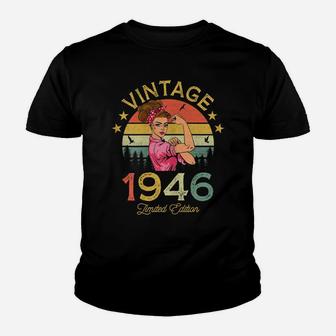 Womens Vintage 1946 Made In 1946 76 Year Old Birthday 76Th Birthday Youth T-shirt | Crazezy