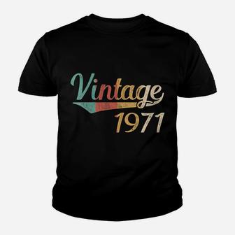 Womens Vintage 1971 49Th Birthday Made In 1971 Youth T-shirt | Crazezy