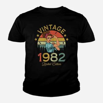 Womens Vintage 1982 Made In 1982 40 Year Old Birthday 40Th Birthday Youth T-shirt | Crazezy UK