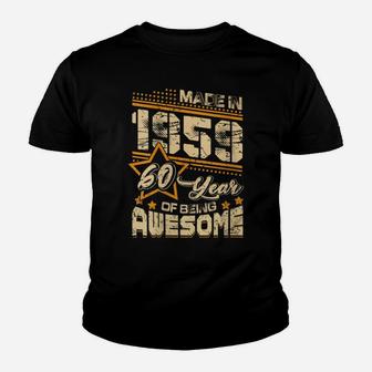 Womens Vintage Made In 1959 60Th Birthday Gift 60 Years Old Awesome Youth T-shirt | Crazezy