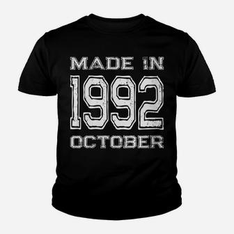 Womens Vintage Made In 1992 October Birthday Party Celebration Youth T-shirt | Crazezy
