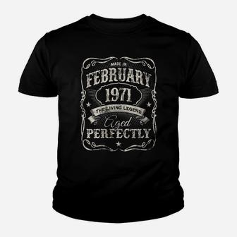 Womens Vintage Made In February 1971 Classic 50Th Birthday Youth T-shirt | Crazezy UK