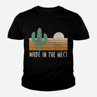 Womens Vintage Made In The West Retro Desert Mountain Life Outdoors Youth T-shirt | Crazezy AU