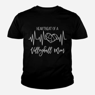 Womens Volleyball Mom Heartbeat Cute Proud Mama Gift Youth T-shirt | Crazezy