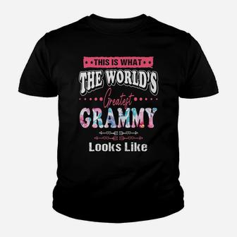 Womens What World's Greatest Grammy Looks Like Mothers Day Youth T-shirt | Crazezy DE