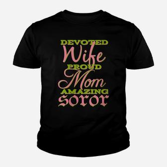 Womens Wife Proud Mom Amazing Soror |First Black Sorority Alpha 08 Youth T-shirt | Crazezy DE