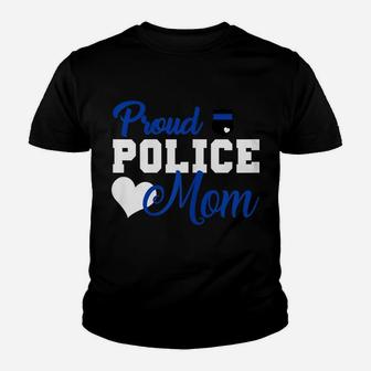 Womens Women Proud Police Mom Thin Blue Line Police Officer Mom Youth T-shirt | Crazezy CA