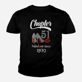 Womens Womens 51Th Birthday Shirt Lips Chapter 51 Years Old 1970 Youth T-shirt | Crazezy
