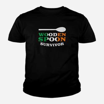 Wooden Spoon Survivor Quote Irish Flag Ireland Heritage Fun Youth T-shirt - Monsterry DE