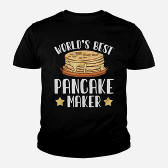 World's Best Making Pancake Makers Food Pun Humor Gift Youth T-shirt | Crazezy UK